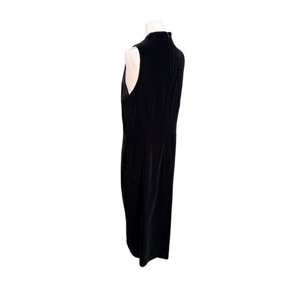 Yves Cossette DEPECHE Mode Dress Women 14 Black Velvet Asian 90s Cocktail Event - Picture 6 of 12